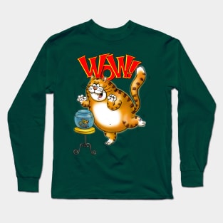 Wow! Fish Bowl! Excited Cat Long Sleeve T-Shirt